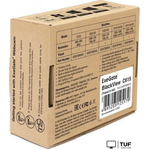 Веб-камера ExeGate BlackView C615 FullHD Tripod
