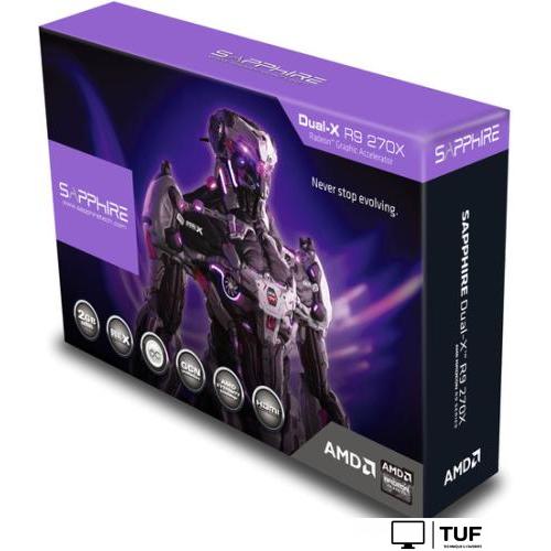 Видеокарта Sapphire DUAL-X R9 270X 2GB GDDR5 (11217-01)
