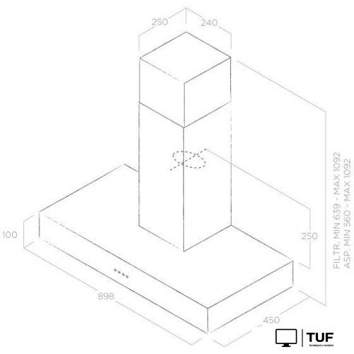 Кухонная вытяжка Elica Spot Urban Zinc/A/90
