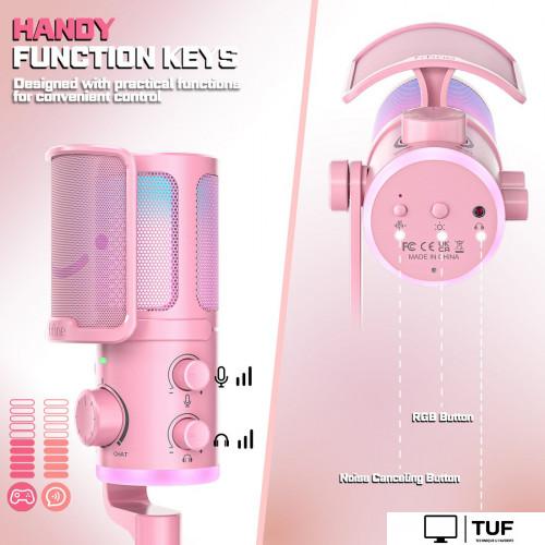 Проводной микрофон FIFINE AM6 (розовый)