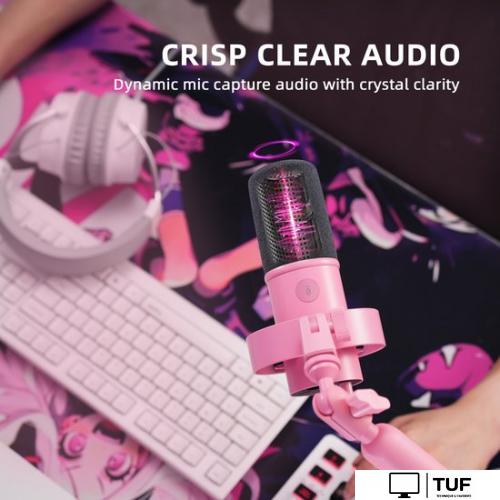 Проводной микрофон FIFINE T688 (розовый)