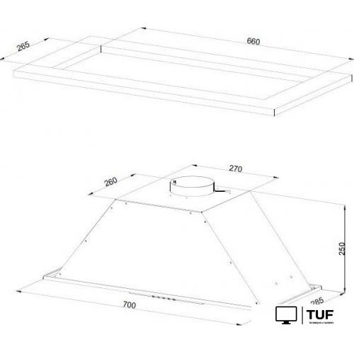 Кухонная вытяжка KUPPERSBERG Slimlux Inlinea 70 CX