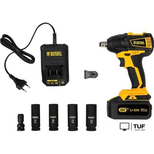 Гайковерт Denzel CIW-IB-300 26501 (с 1-им АКБ, кейс, набор оснастки)
