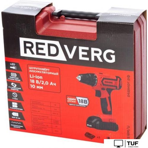 Дрель-шуруповерт RedVerg RD-S18M/U (с 2-мя АКБ, кейс)