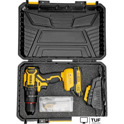 Ударная дрель-шуруповерт Denzel CIDH-BL-20 (с 2-мя АКБ, кейс)