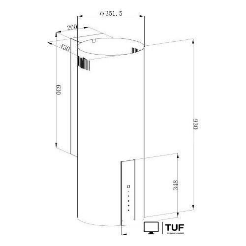 Кухонная вытяжка Korting KHC 35969 DX Cylinder