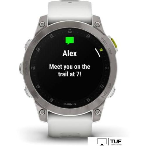 Умные часы Garmin Epix Sapphire Gen 2 (серебристый титан/белый)