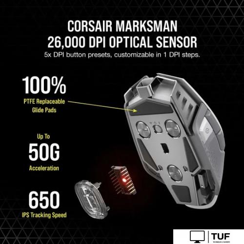 Игровая мышь Corsair M65 RGB Ultra Wireless (белый)
