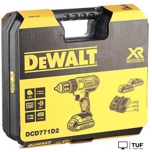 Дрель-шуруповерт DeWalt DCD771D2 (с 2-мя АКБ 2 Ah)