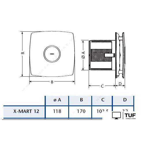 Осевой вентилятор CATA X-MART 12 Inox T