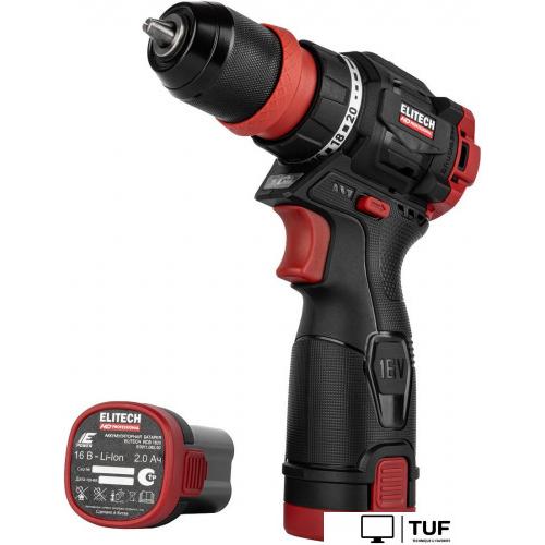 Дрель-шуруповерт ELITECH CD 16UL2 E2201.078.01 (с 2-мя АКБ, кейс)