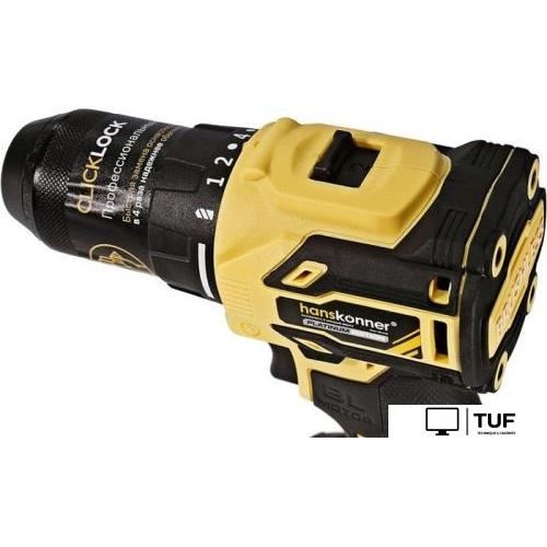 Дрель-шуруповерт Hanskonner HCD2065BL (без АКБ, кейс)