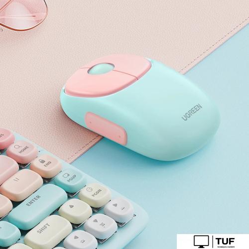 Мышь Ugreen Fun+ MU102 15722 (мятный/розовый)