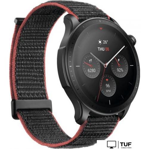 Умные часы Amazfit GTR 4 (серый, с черным нейлоновым ремешком)
