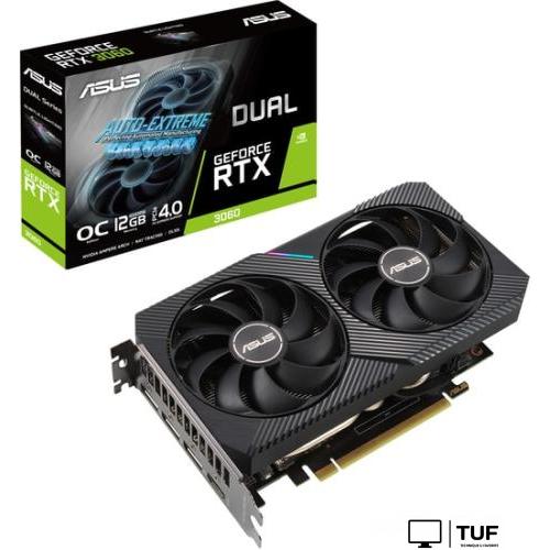 Видеокарта ASUS Dual GeForce RTX 3060 V2 OC 12GB GDDR6 DUAL-RTX3060-O12G-V2