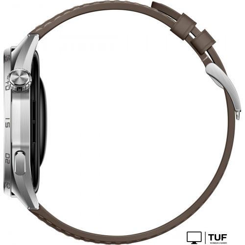 Умные часы Huawei Watch GT 6 46 мм (серебристый, с коричневым кожаным ремешком, международная версия)