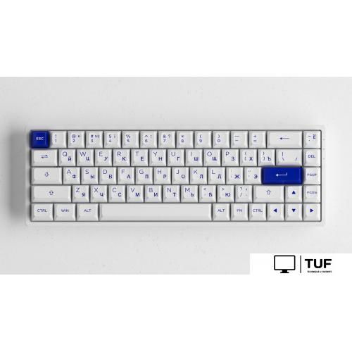 Клавиатура Akko 3068B Plus White & Blue (Akko CS Jelly Pink)