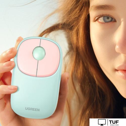 Мышь Ugreen Fun+ MU102 15722 (мятный/розовый)