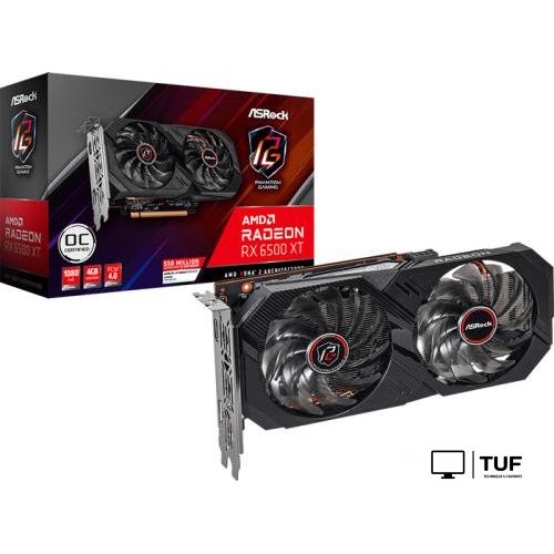 Видеокарта ASRock Radeon RX 6500 XT Phantom Gaming D 4GB OC RX6500XT PGD 4GO