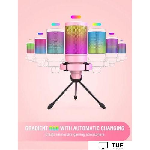 Проводной микрофон FIFINE A6V (розовый)