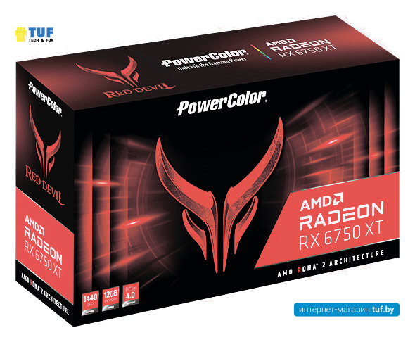 Видеокарта PowerColor Red Devil AMD Radeon RX 6750 XT 12GB GDDR6 12GBD6-3DHE/OC