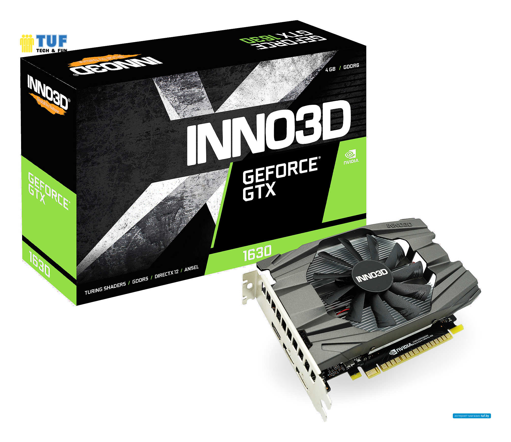 Видеокарта Inno3D GeForce GTX 1630 Compact N16301-04D6-1177VA19
