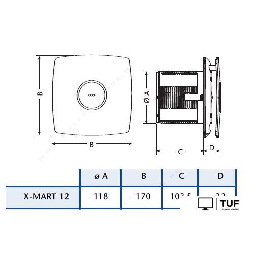 Осевой вентилятор CATA X-MART 12 T (белый)