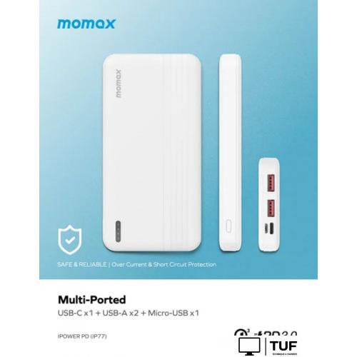 Внешний аккумулятор Momax iPower PD IP77 10000mAh (белый)
