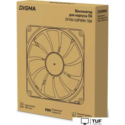 Вентилятор для корпуса Digma DFAN140PWM-1BK