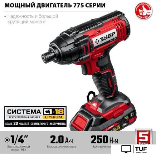 Винтоверт Зубр Мастер ГВЛ-255-22 (с 2-мя АКБ, кейс)