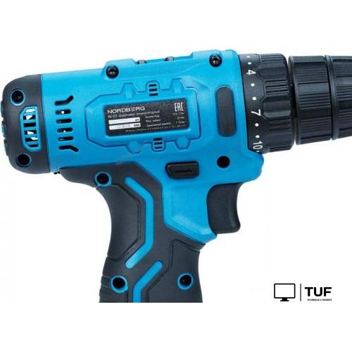 Дрель-шуруповерт Nordberg NE103K+NE9012 (с 2-мя АКБ, сумка)