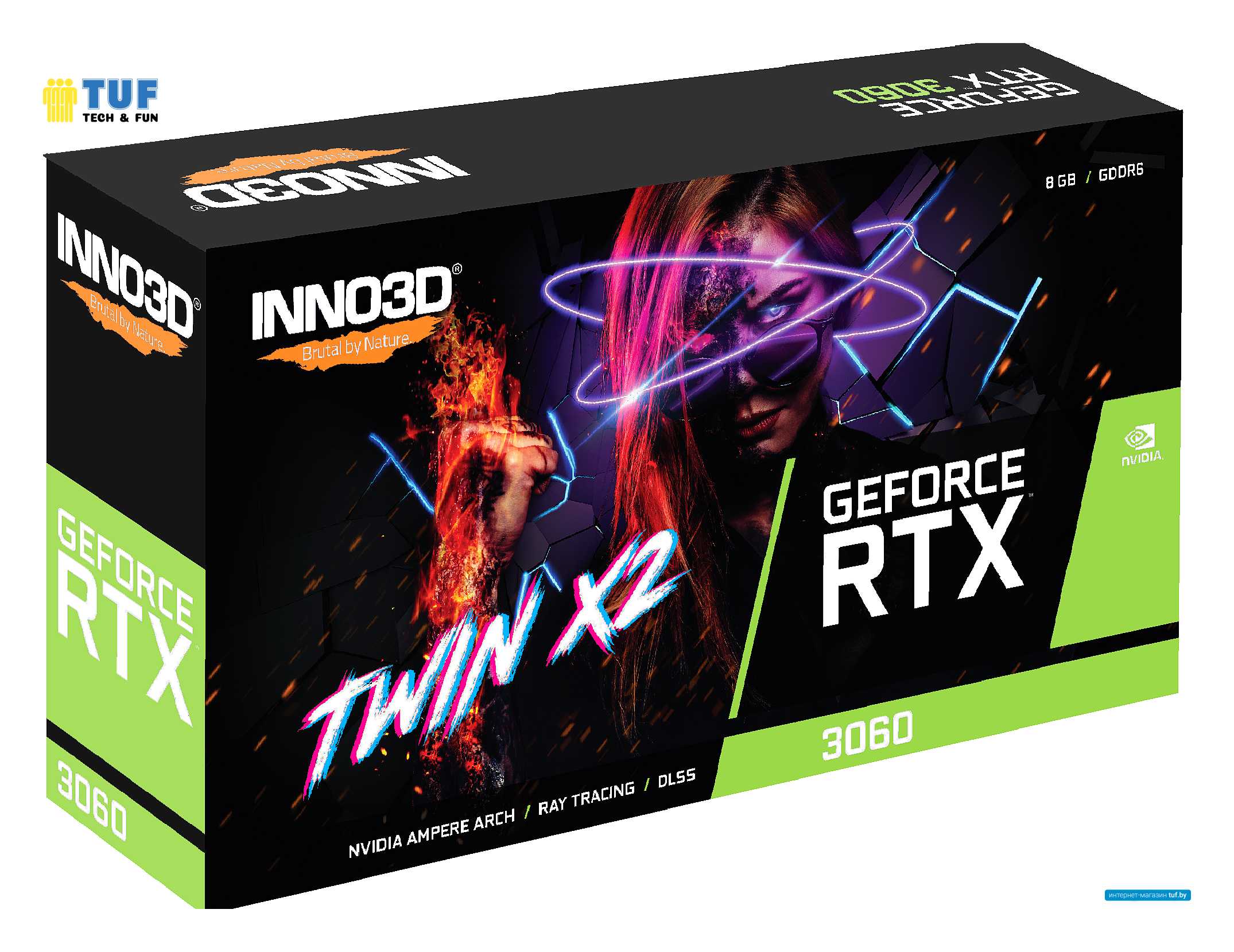 Видеокарта Inno3D GeForce RTX 3060 8GB Twin X2 N30602-08D6X-11902130