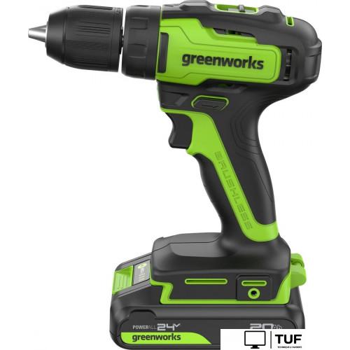 Дрель-шуруповерт Greenworks GD24DD35K2 3704007CUA (с 1-м АКБ)
