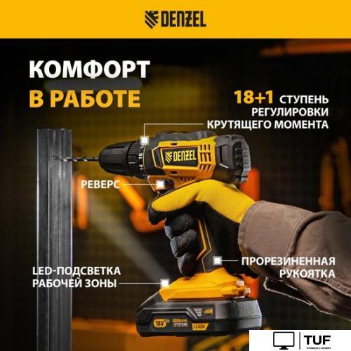 Дрель-шуруповерт Denzel CDL-18-0 26117 (без АКБ)