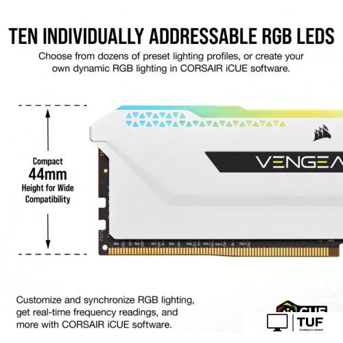 Оперативная память Corsair Vengeance RGB PRO SL 2x8ГБ DDR4 3600 МГц CMH16GX4M2D3600C18W