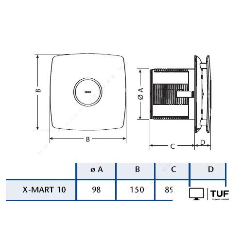 Осевой вентилятор CATA X-MART 10 Inox T