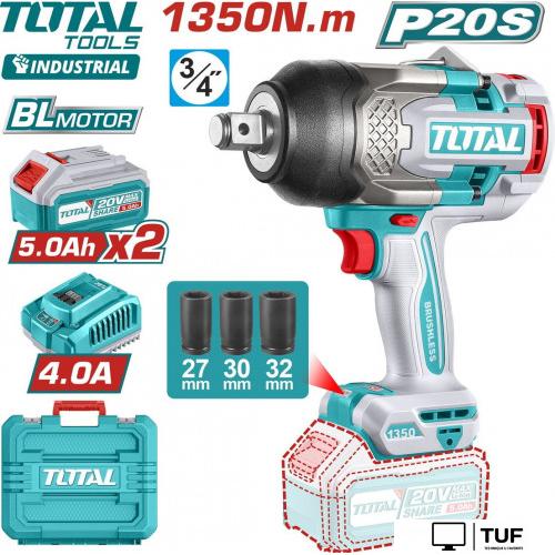 Гайковерт Total TIWLI20135 (с 2-мя АКБ, кейс)