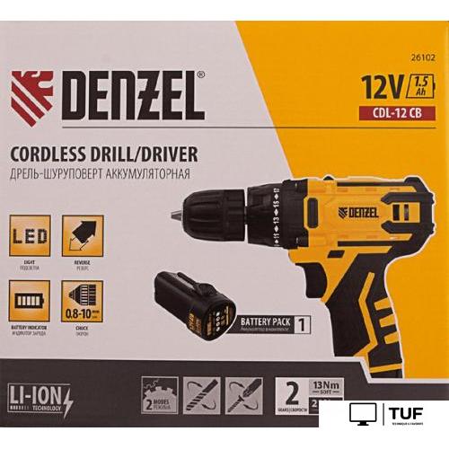 Дрель-шуруповерт Denzel CDL-12CB 26102 (с АКБ)