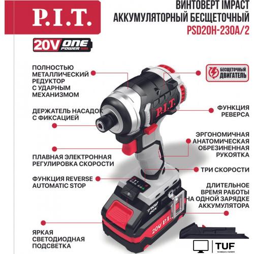 Винтоверт P.I.T. PSD20H-230A/2 (с 2-мя АКБ)