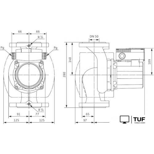 Циркуляционный насос Wilo TOP-Z 50/7 (3~400 V, PN 6/10, GG)