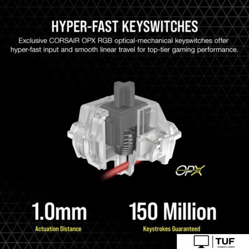 Клавиатура Corsair K60 Pro TKL (черный, Corsair OPX, нет кириллицы)