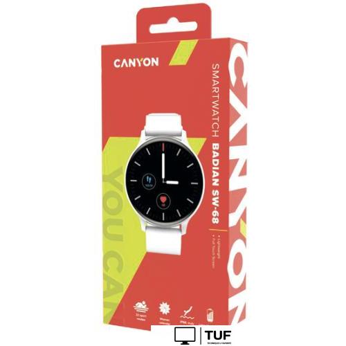 Умные часы Canyon Badian SW-68 (серебристый/белый)
