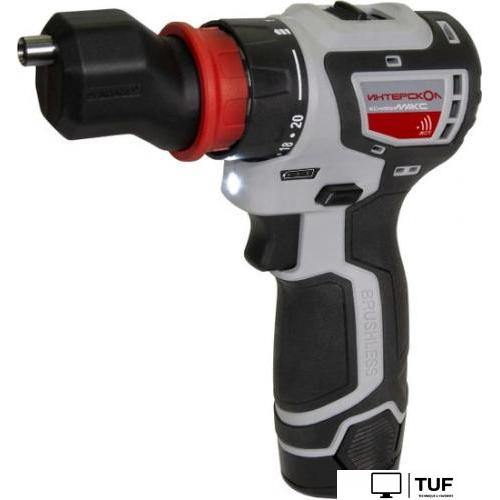 Дрель-шуруповерт Интерскол КомбиМАКС ДА-10/12В 36 687.2.2.78 (с 2-мя АКБ, сумка, набор патронов)