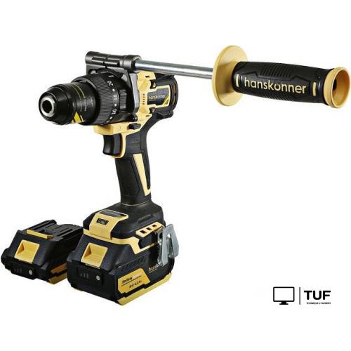 Ударная дрель-шуруповерт Hanskonner HCD18165BLI (с 2-мя АКБ, кейс)