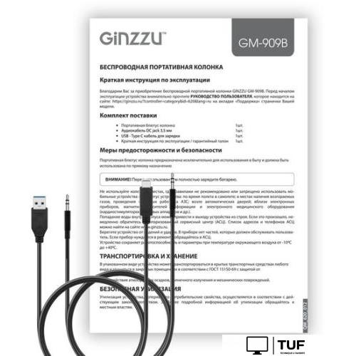 Беспроводная колонка Ginzzu GM-909B