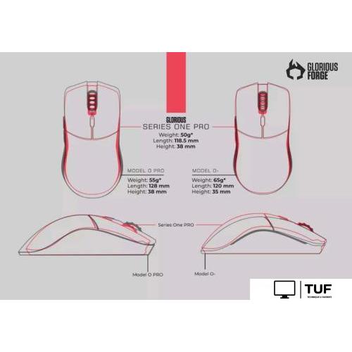 Игровая мышь Glorious Series One Pro (серый/красный)