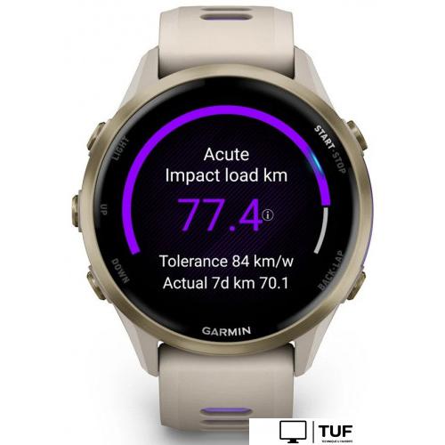 Умные часы Garmin Forerunner 970 47 мм (бежевый/фиолетовый)
