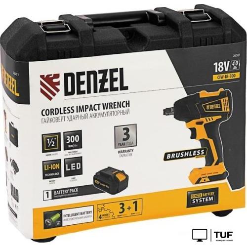 Гайковерт Denzel CIW-IB-300 26501 (с 1-им АКБ, кейс, набор оснастки)