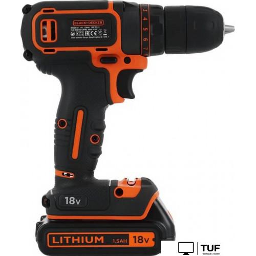 Дрель-шуруповерт Black & Decker BDCDC18B (с 2-мя АКБ, без кейса)