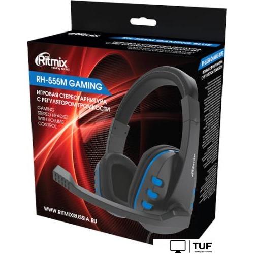 Наушники Ritmix RH-555M (черный/синий)